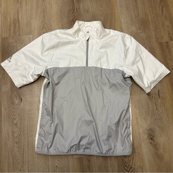 Adidas Golf Climastorm White and Gray Half-Zip Pullover size M - Picture 1 of 9